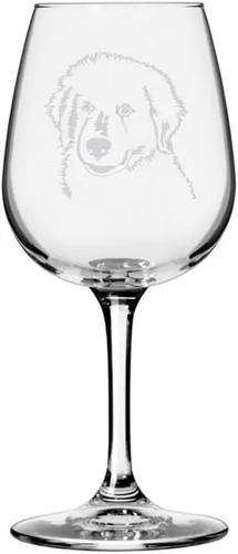 Miniatura 403 de Copa de vino de 12.75 onzas con diseño de perro grabado