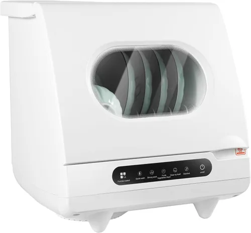 Mini lavavajillas de encimera de 1200 W, control de panel completo, lavadora de platos portátil y compacta, 5 programas de lavado de 2 a 6 juegos de