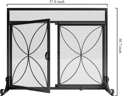 Miniatura 3 de Fire Beauty Pantalla de chimenea con puertas magnéticas, pantalla de metal grande para el hogar, protector de chispas, incendios de horno de metal