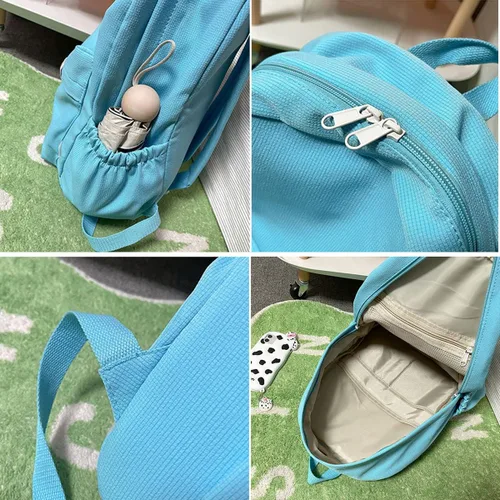 Miniatura 4 de Eagerrich Mochila Estética Mochila Bonita Útiles Escolares Bolsa para Laptop para Adolescentes Niñas Mujeres Estudiantes Color Sólido, Azul