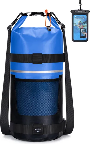 ECOHUB Bolsa seca impermeable para mujeres y hombres, 5L/10L/20L Roll Top Bolsa de almacenamiento ligera en seco Mochila para viajes, kayak, Azul