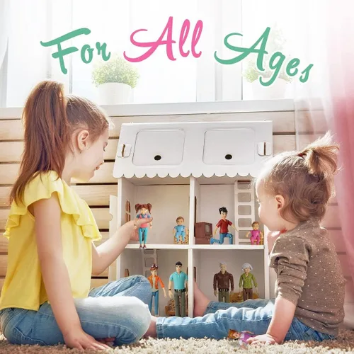 Miniatura 2 de Beverly Hills Sweet Li'l Family - Juego de 9 figuras flexibles para casa de muñecas: abuelo, abuela, mamá, papá, hermana, hermano, niño pequeño