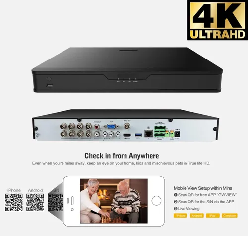Miniatura 3 de GW Security - Sistema de cámara de seguridad 8MP 4K con detección de cara AI/humanos/vehículos, 8 canales DVR y 8 cámaras domo coaxiales HD-TVI de 8