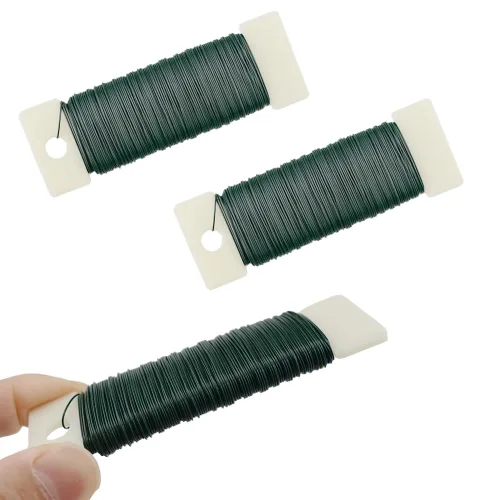 Miniatura 24 de HAHIYO Alambre Negro de Calibre 22 - 1 Rollo, 38 Yardas (115 Pies) Alambre Floral Flexible para Manualidades, Coronas de Navidad, Arreglos