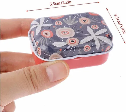 Miniatura 3 de 8 piezas de mini flores de estaño organizador de joyas caja de almacenamiento cajas decorativas pequeñas latas de metal floral con tapas