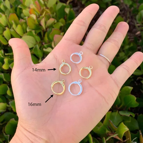 Miniatura 3 de 100 piezas de Adabele hipoalergénicas, resistentes al deslustre, de 0.630 pulgadas, redondas, arracadas de 0.630 pulgadas, ganchos para aretes Dorado