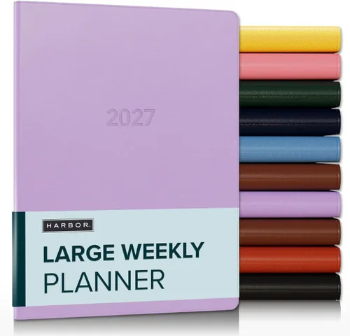 Miniatura 99 de Harbor Agenda semanal y mensual grande 2025-2026 – Agenda con calendario y cuaderno, piel sintética duradera, 192 páginas, tapa blanda