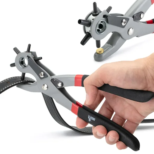 Miniatura 15 de UNCO- Herramienta de perforación de cuero para perforación, 5/64", 3/32", 7/64", 1/8", 5/32", 3/16" 6 Different Hole Sizes, Durable Hole Punch for