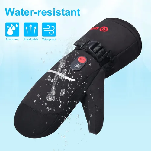 Miniatura 3 de Guantes de esquí con calefacción, manoplas con calefacción para hombres y mujeres, guantes de batería recargable de 7.4V para esquí y senderismo