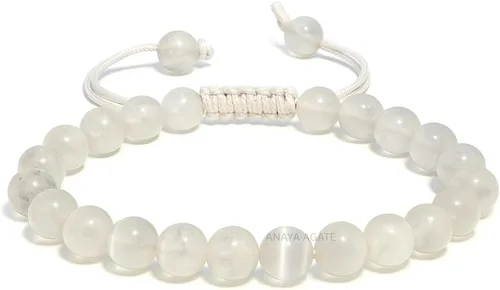 Miniatura 294 de Adjustable Crystal Bracelet – Gemstone Bead Bracelet with Adjustable Macrame String – Chic Gemstone Bracelet for Men and Women – 8mm Round Healing
