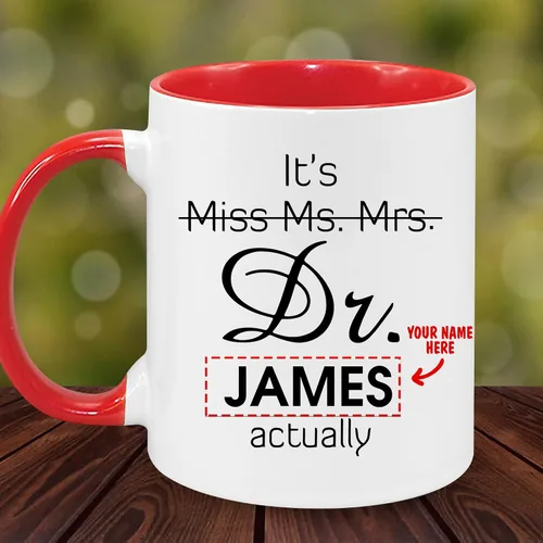Miniatura 2 de Taza personalizada de realidad – Taza personalizada con nombre para graduación de doctorado, regalo de médico, divertida y perfecta para cumpleaños