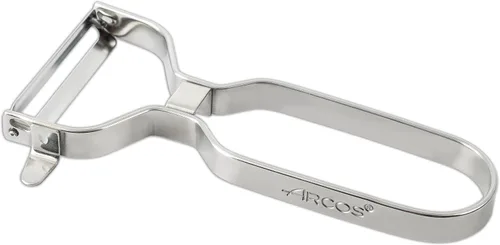 ARCOS Pelador profesional cromado para frutas y verduras. Herramienta de cocina de acero inoxidable de 5.5 pulgadas para corte preciso. Gadget de