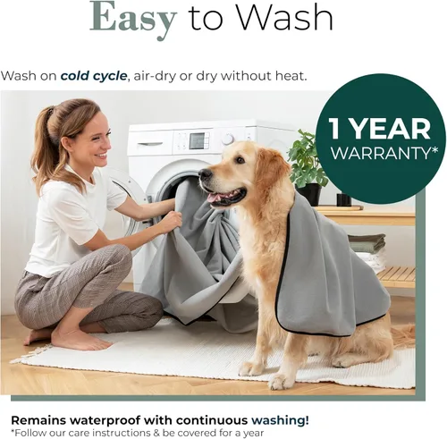 Miniatura 5 de Manta impermeable para cama o sofá – Manta impermeable suave y a prueba de fugas, resistente al agua y a las manchas, fácil de limpiar, funda
