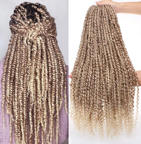 Miniatura 26 de Leeven Paquete de 8 paquetes de cabello de ganchillo pret wisted Passion Twist de 10 pulgadas, color negro natural, extensiones de cabello corto