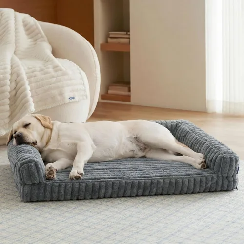Miniatura 16 de Bedsure - Cama ortopédica para perros medianos, camas impermeables de espuma viscoelástica medianas con lados, sofá de espuma de nido de abeja
