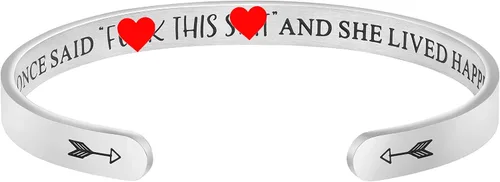 JoycuFF - Pulseras de acero inoxidable para mujer, con frase inspiradoramantra (en inglés) oculta, un regalo para mostrarle tu apoyo a tus amigas