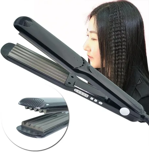 Miniatura 2 de Engarzadora de pelo de hierro corrugado profesional pequeño ondulador rizador varita mini ondulación prensadora de pelo esponjoso rizador de doble