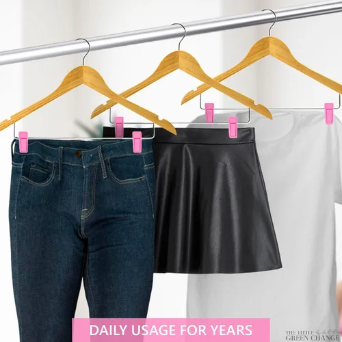 Miniatura 3 de 40 clips de plástico para colgar – hasta 0.236 in/0.24 pulgadas clips para pantalones, fuerte agarre antideslizante para faldas, pantalones, ropa
