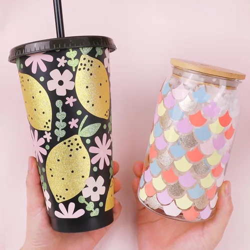 Miniatura 5 de TECKWRAP Hojas adhesivas de vinilo brillante con purpurina para cortador de manualidades, 12 x 12 pulgadas, 10 hojas/paquete