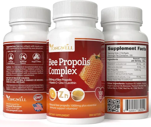 Miniatura 3 de Super Bee Propolis Complex Propóleo Alto Concentrado Propóleo (200 Cápsulas)