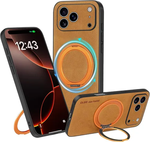 Miniatura 70 de Funda de silicona con soporte para iPhone 17 Pro [compatible con MagSafe] [Protección completa de la cámara] (6.3 pulgadas 2025), fundas de teléfono