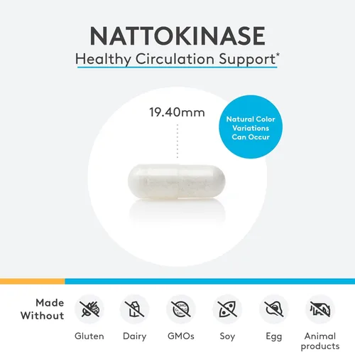 Miniatura 7 de XYMOGEN Nattokinase - Apoyo al bienestar cardiovascular y vascular - 100 mg de nattoquinasa - Fórmula enzimática - Vegano y sin OMG - 120 cápsulas