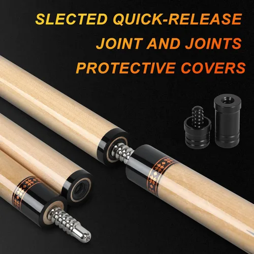 Miniatura 6 de Pool Cues Stick,3 in 1 Adjustable Maple Pool Cue Stick Sets Cue Sticks 58 inch Pool Cues Adult Canadian Maple Wood Billiard Stick with Carry Case