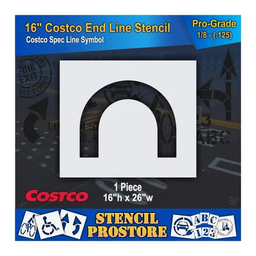 Plantillas para venta al por menor - Costco - Plantilla de extremo de línea de 16 pulgadas - 20 x 16 pulgadas x 1/8 pulgadas (128 mil) - Grado