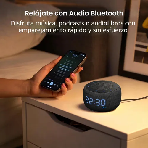 Miniatura 4 de BUFFBEE Reloj despertador con altavoz Bluetooth con radio FM, sonido de alta fidelidad, atenuador de rango completo, radio despertador enchufado