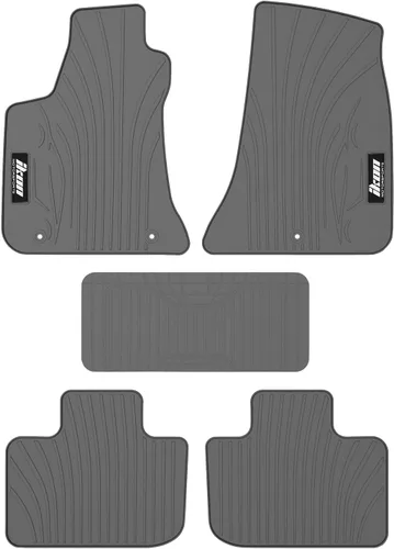 IKON MOTORSPORTS, Alfombrillas de piso de ajuste personalizado compatibles con Dodge Charger Chrysler 300 RWD 2011-2023, látex de goma gris/gris