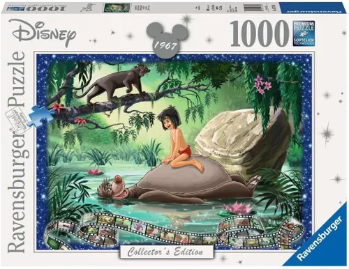 Ravensburger Disney Collector's Edition Jungle Book - Rompecabezas de 1000 piezas para adultos, cada pieza es única, la tecnología Softclick
