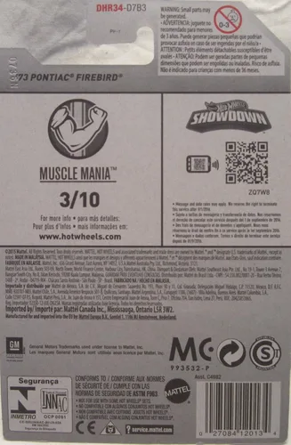 Miniatura 2 de Hot Wheels 2016 Muscle Mania '73 Pontiac Firebird 123/250, azul