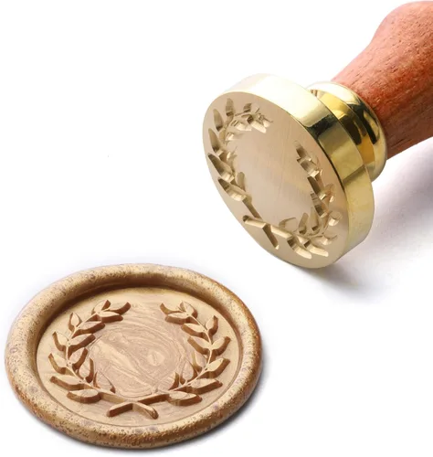Miniatura 5 de Yoption - Sello de cera con mango de madera vintage, cabeza de latón extraíble, sello clásico de cera, ideal para adornar sobres, invitaciones