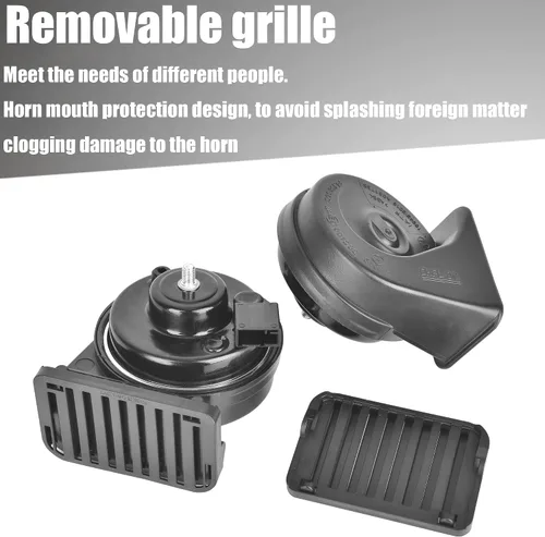 Miniatura 3 de Kit de bocina de repuesto para automóvil para Toyota, 12 V, impermeable, eléctrico, de tono alto/bajo, bocina de caracol con rejilla mejorada