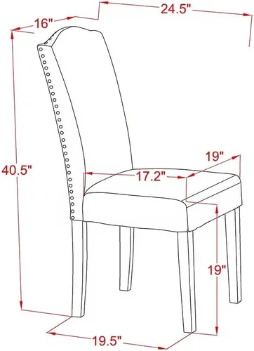 Miniatura 19 de East West Furniture V696EN120-5 - Juego de mesa de comedor moderno de 5 piezas, incluye una mesa rectangular de madera con patas en V y 4 sillas