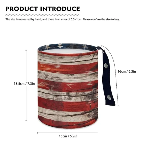 Miniatura 6 de Papelera portátil con bandera de Estados Unidos, reutilizable, impermeable, multiusos, organizador de coche, artículos esenciales para viajes por