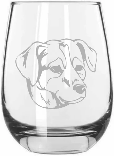 Miniatura 305 de Sakhalin Husky Dog - Copa de vino grabada personalizada de 15.25 onzas sin tallo