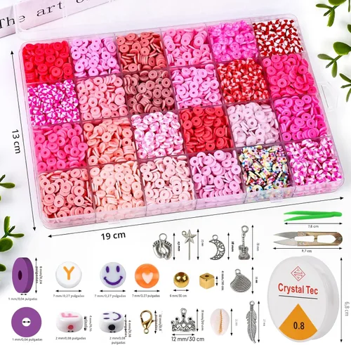 Miniatura 4 de XSEINO 46000 cuentas de arcilla, 216 colores, 10 cajas de cuentas de arcilla, 5 estilos de cuentas de letras, con accesorios de fabricación rica y 3