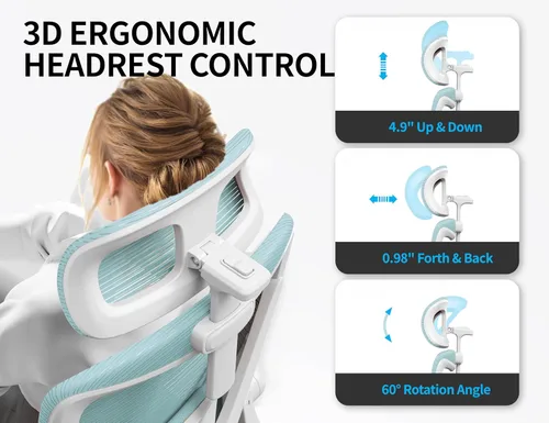 Miniatura 7 de Silla de oficina ergonómica con soporte para el respaldo, silla ergonómica para computadora, sillas de escritorio de oficina en casa, asiento ancho
