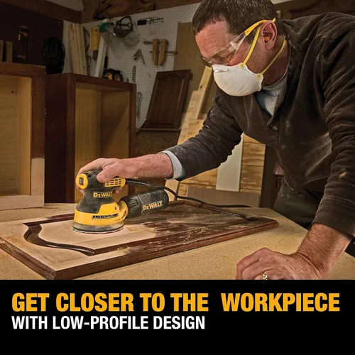 Miniatura 5 de DEWALT Lijadora orbital, herramienta lijadora de palma de 5 pulgadas, 12,000 OPM (DWE6421)