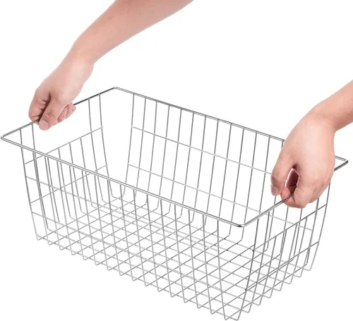 Miniatura 6 de Slideep Cestas de alambre para congelador, cesta de almacenamiento con asas, almacenamiento de alimentos para armarios de cocina, despensa, armario