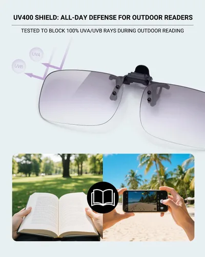 Miniatura 6 de TERAISE Lentes de lectura con clip para lentes, lupas de bloqueo de luz azul, lentes lectores para mujeres y hombres