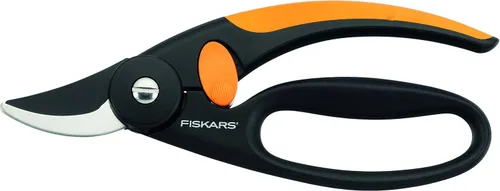 Fiskars 1001534 - Podadora de bucle, diámetro de corte: 0.8 in, cuchillas de acero con revestimiento antiadherente, longitud: 7.9 in, negro/naranja,