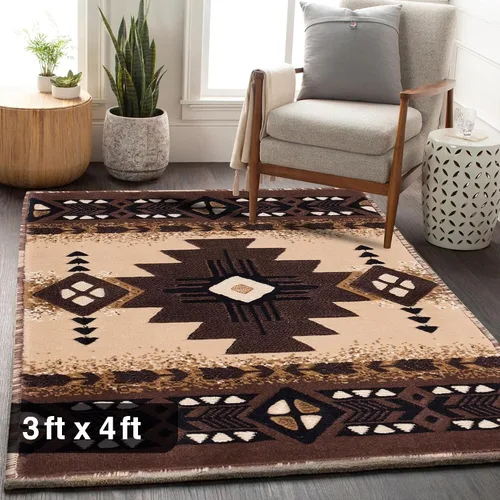 Miniatura 29 de YHSF South West - alfombra estilo nativo americano del suroeste C318 - fácil de limpiar, gruesa, suave, duradera, alfombra inspirada en tribus