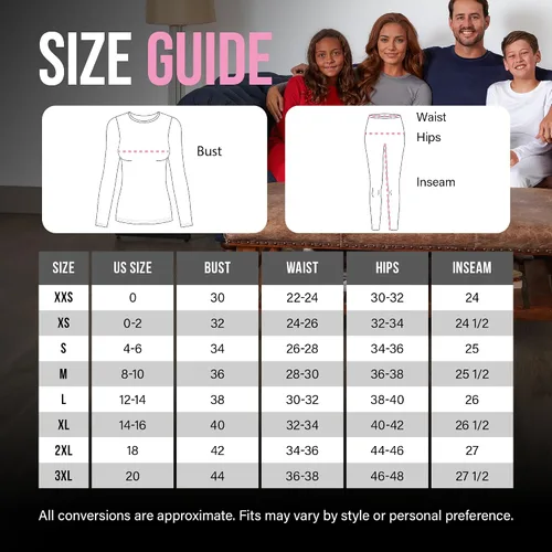 Miniatura 5 de Thermajane Long Johns Thermal Underwear for Women Fleece Lined Base Layer Pajama Set Cold Weather