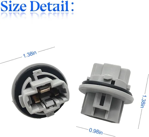 Miniatura 2 de zipelo Enchufe de socket de bombilla de luz de señal de giro frontal, 2 piezas, gris, repuesto OEM 90075-60060 compatible con muchos modelos