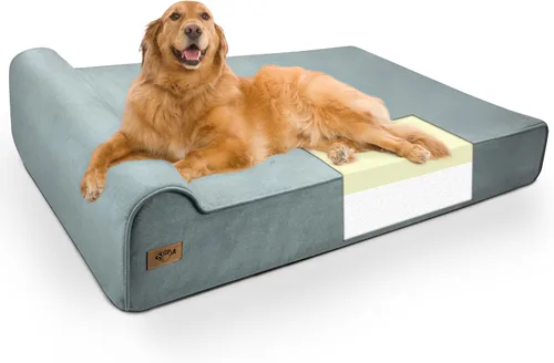 Miniatura 8 de Sytopia XXL 35D Cama de espuma viscoelástica para perros, sofá ortopédico extra grande de 7 pulgadas de grosor para perros mayores de 100 libras