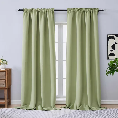 Miniatura 95 de OVZME Cortinas opacas turquesa para tratamiento de ventanas pequeñas, cortinas cortas con bloqueo de luz para ventana de cocina sobre el fregadero