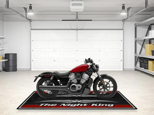 Miniatura 3 de Tapete de garaje con letras The Night King para helicóptero y motocicletas personalizadas, tapete de estacionamiento, alfombra antideslizante