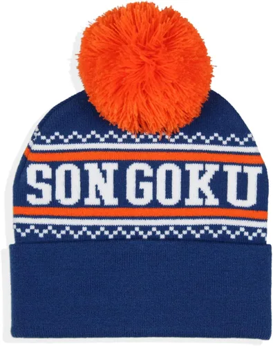 Dragon Ball Z Anime Son Goku - Gorro con pompón color azul Azul Patchwork talla única